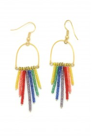 Rainbow Fringe Earrings